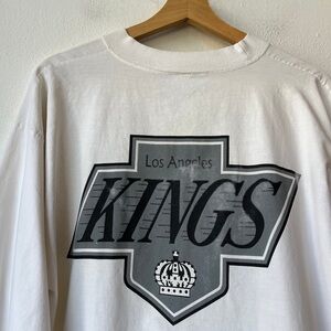 Vintage 90’s Los Angeles Kings Graphic Long Sleeve pullover  - White & Gray